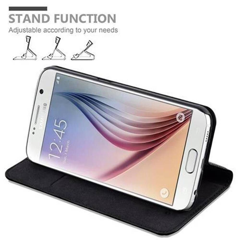 Cadorabo Hülle für Samsung Galaxy S6 Schutz Hülle in Schwarz Handyhülle Etui Case Cover Magnetverschluss