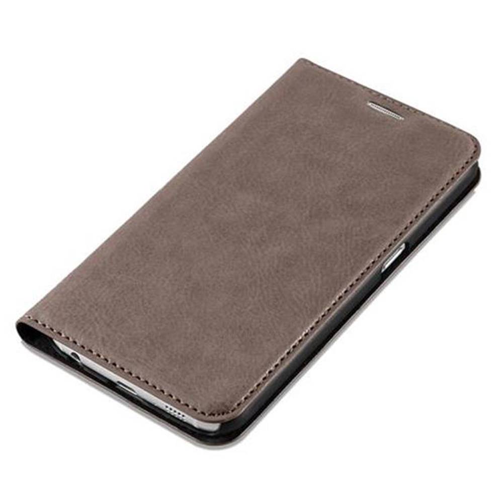 Cadorabo Hülle für Samsung Galaxy S6 Schutz Hülle in Braun Handyhülle Etui Case Cover Magnetverschluss