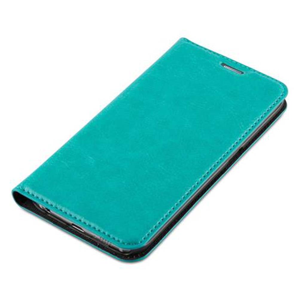 Cadorabo Hülle für Samsung Galaxy S6 EDGE Schutz Hülle in Türkis Handyhülle Etui Case Cover Magnetverschluss