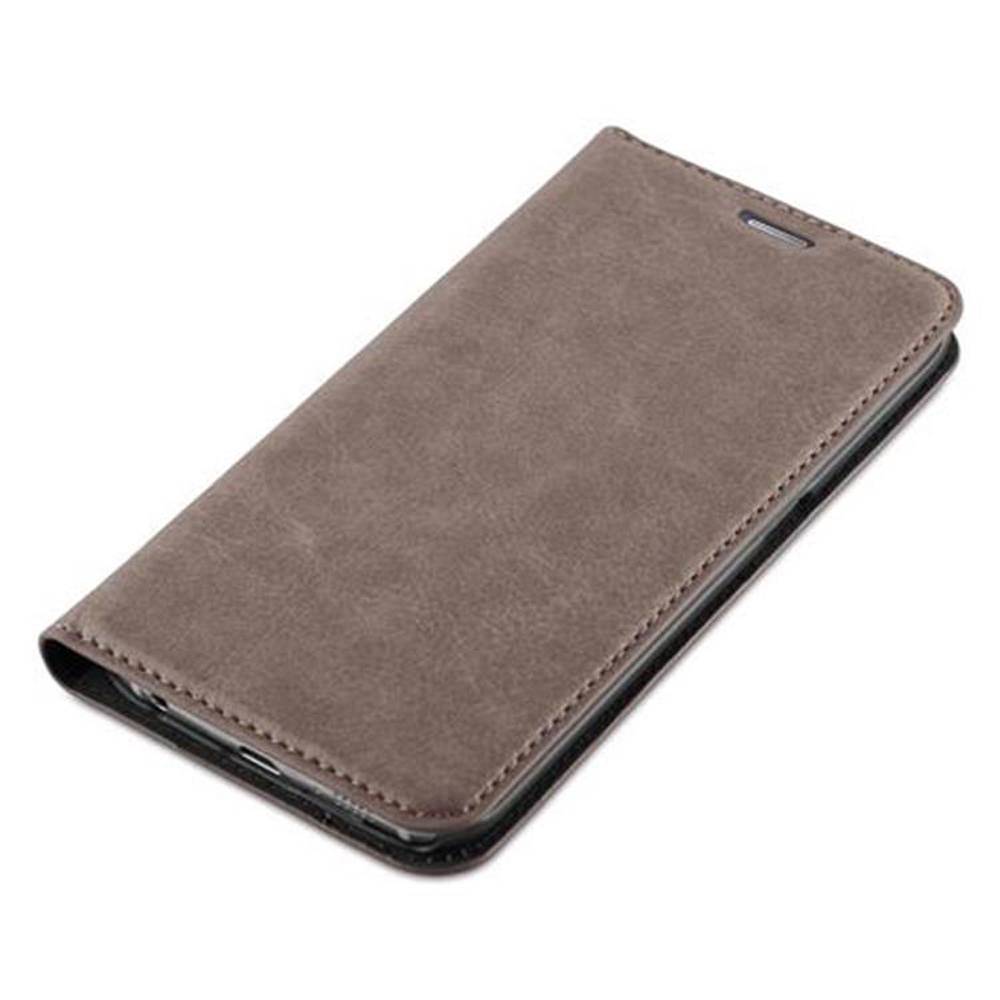Cadorabo Hülle für Samsung Galaxy S6 EDGE Schutz Hülle in Braun Handyhülle Etui Case Cover Magnetverschluss