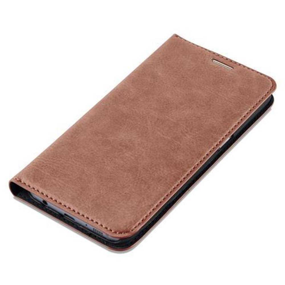 Cadorabo Hülle für Samsung Galaxy S7 Schutz Hülle in Braun Handyhülle Etui Case Cover Magnetverschluss
