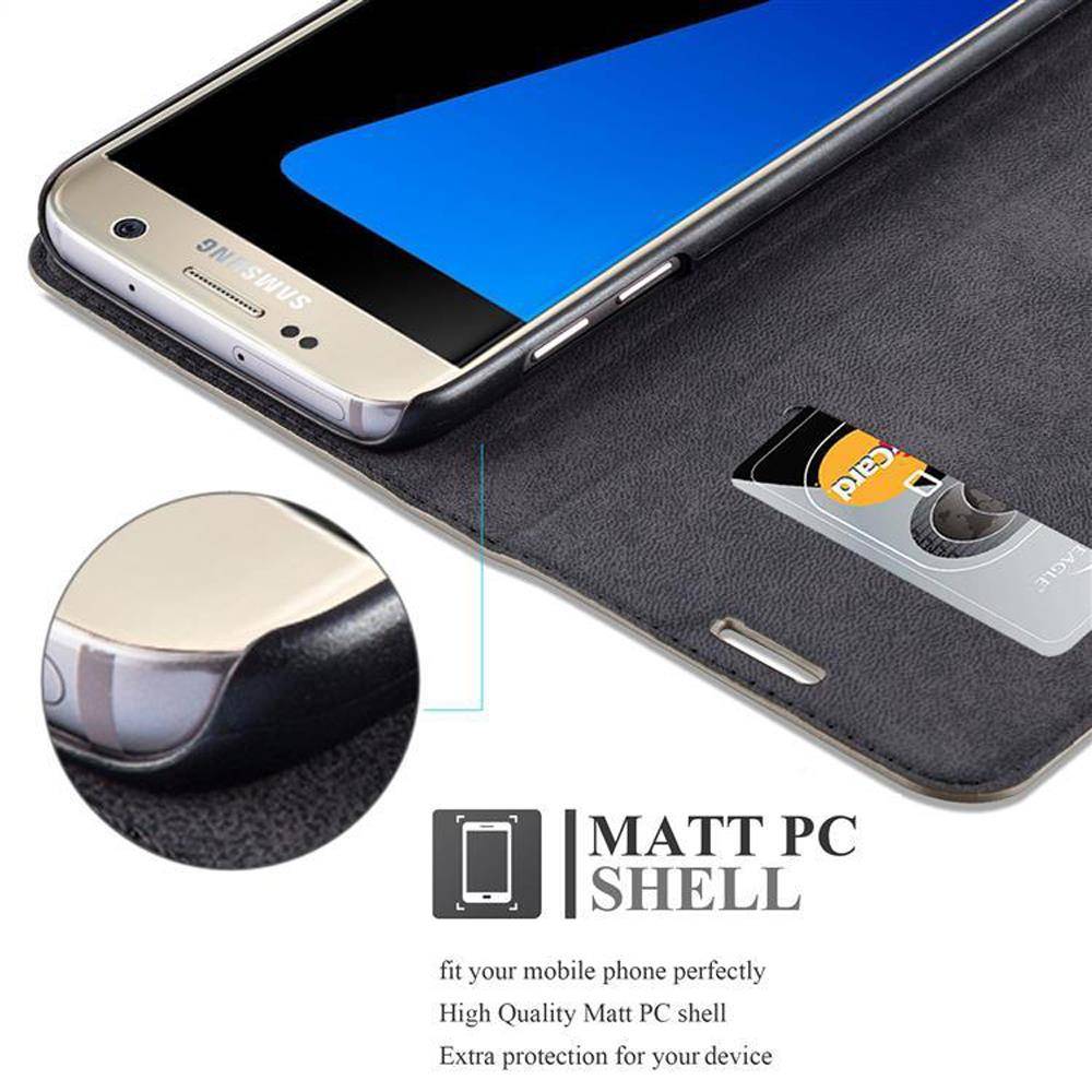 Cadorabo Hülle für Samsung Galaxy S7 Schutz Hülle in Braun Handyhülle Etui Case Cover Magnetverschluss