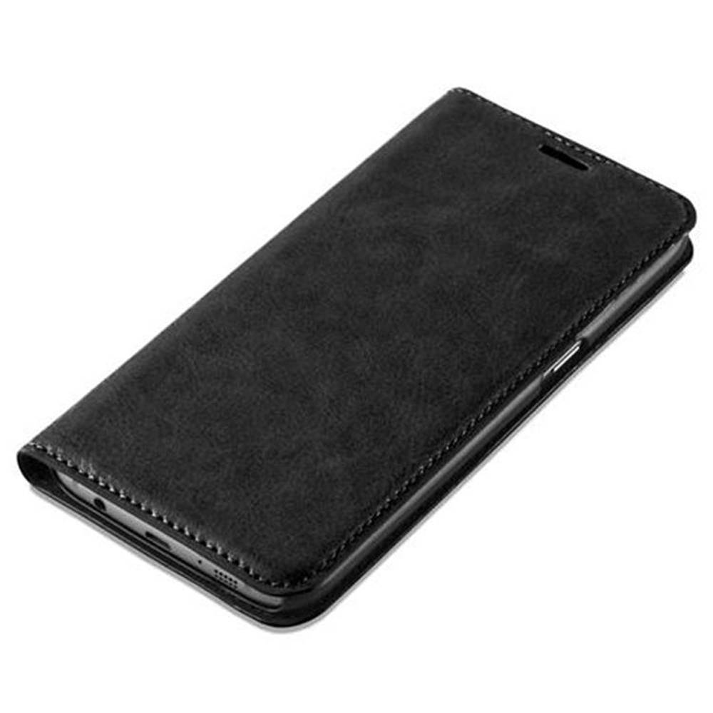 Cadorabo Hülle für Samsung Galaxy S7 EDGE Schutz Hülle in Schwarz Handyhülle Etui Case Cover Magnetverschluss