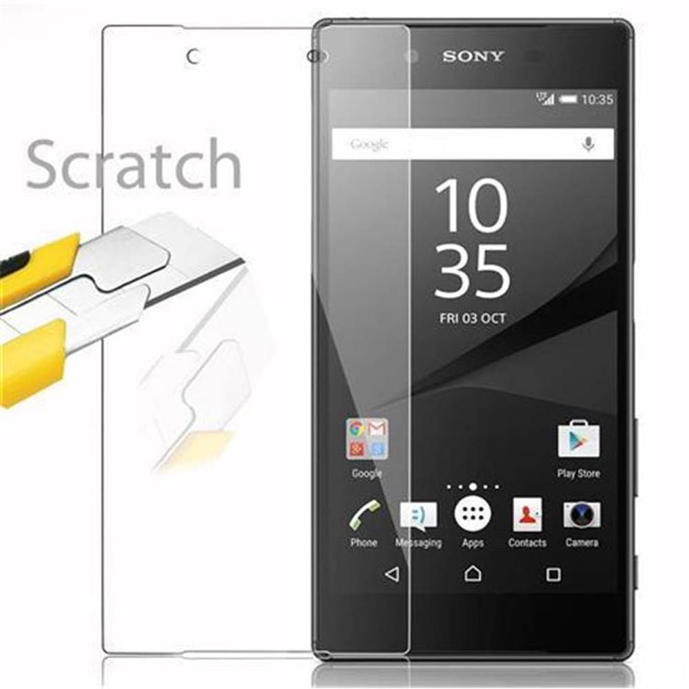 Cadorabo Panzer Folie für Sony Xperia Z5 Schutzfolie in Transparent Gehärtetes Tempered Display-Schutzglas