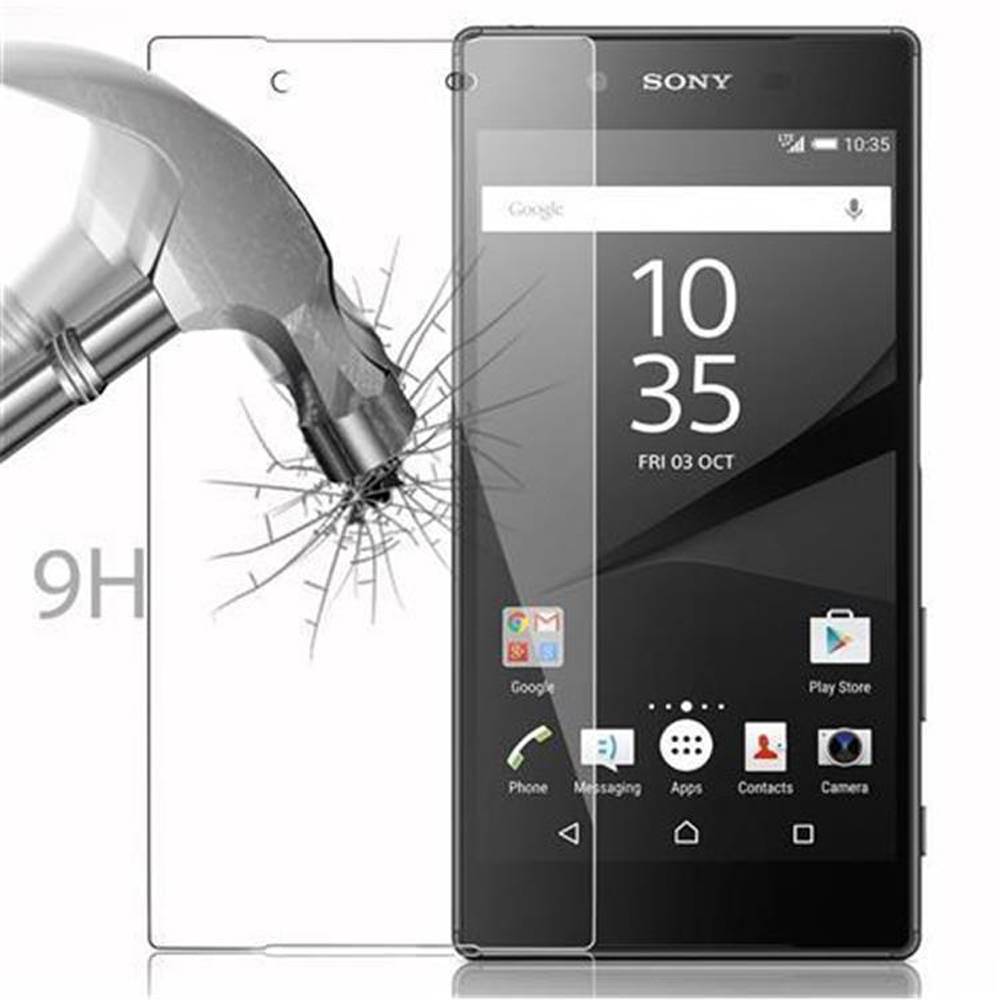 Cadorabo Panzer Folie für Sony Xperia Z5 Schutzfolie in Transparent Gehärtetes Tempered Display-Schutzglas
