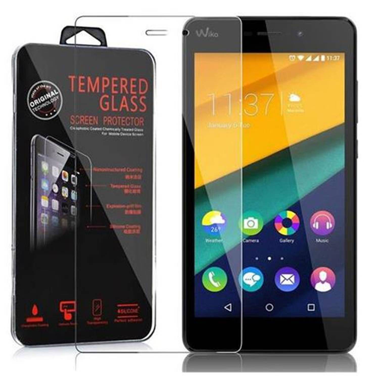 Cadorabo Panzer Folie für WIKO PULP FAB Schutzfolie in Transparent Gehärtetes Tempered Display-Schutzglas
