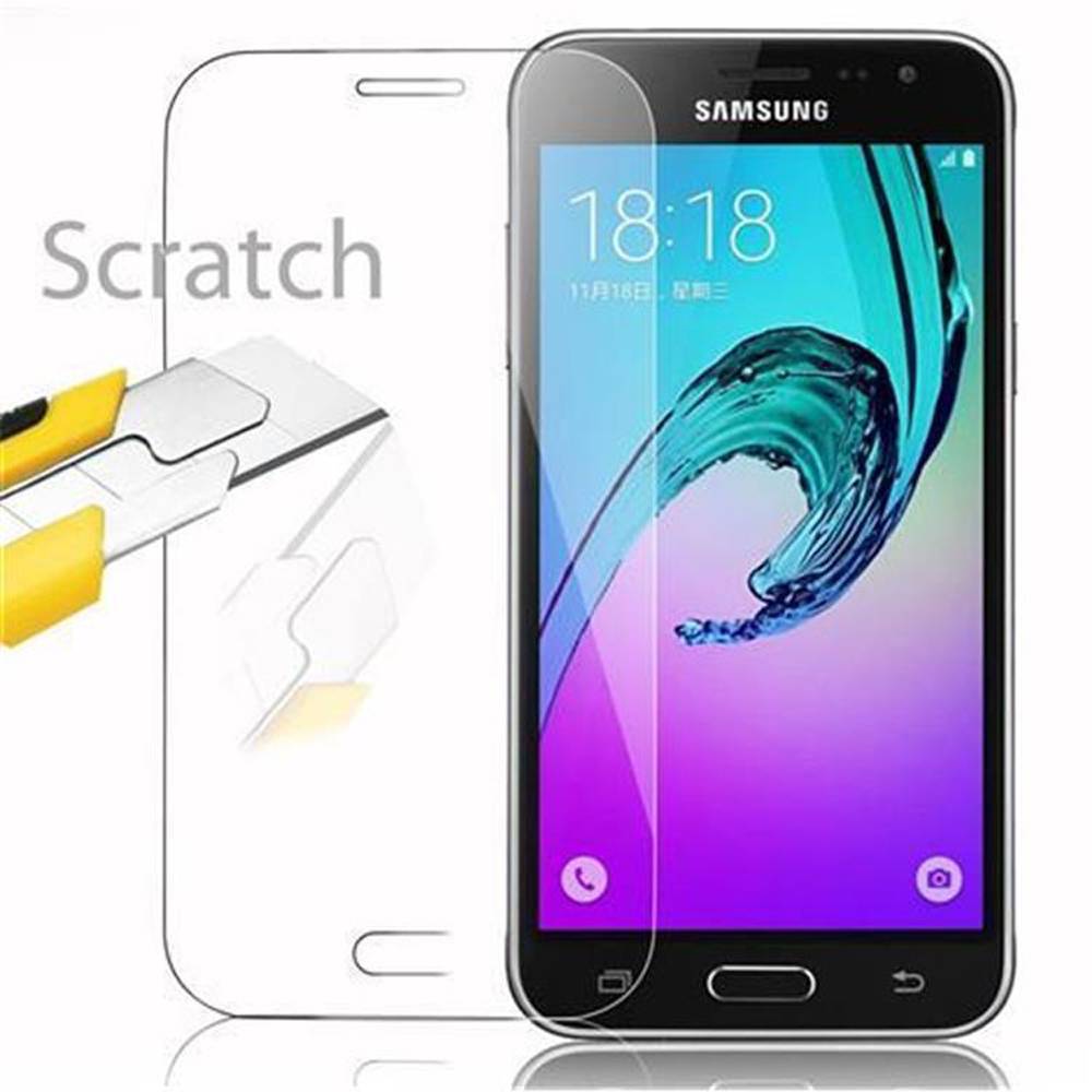 Cadorabo Panzer Folie für Samsung Galaxy J3 Schutzfolie in Transparent Gehärtetes Tempered Display-Schutzglas