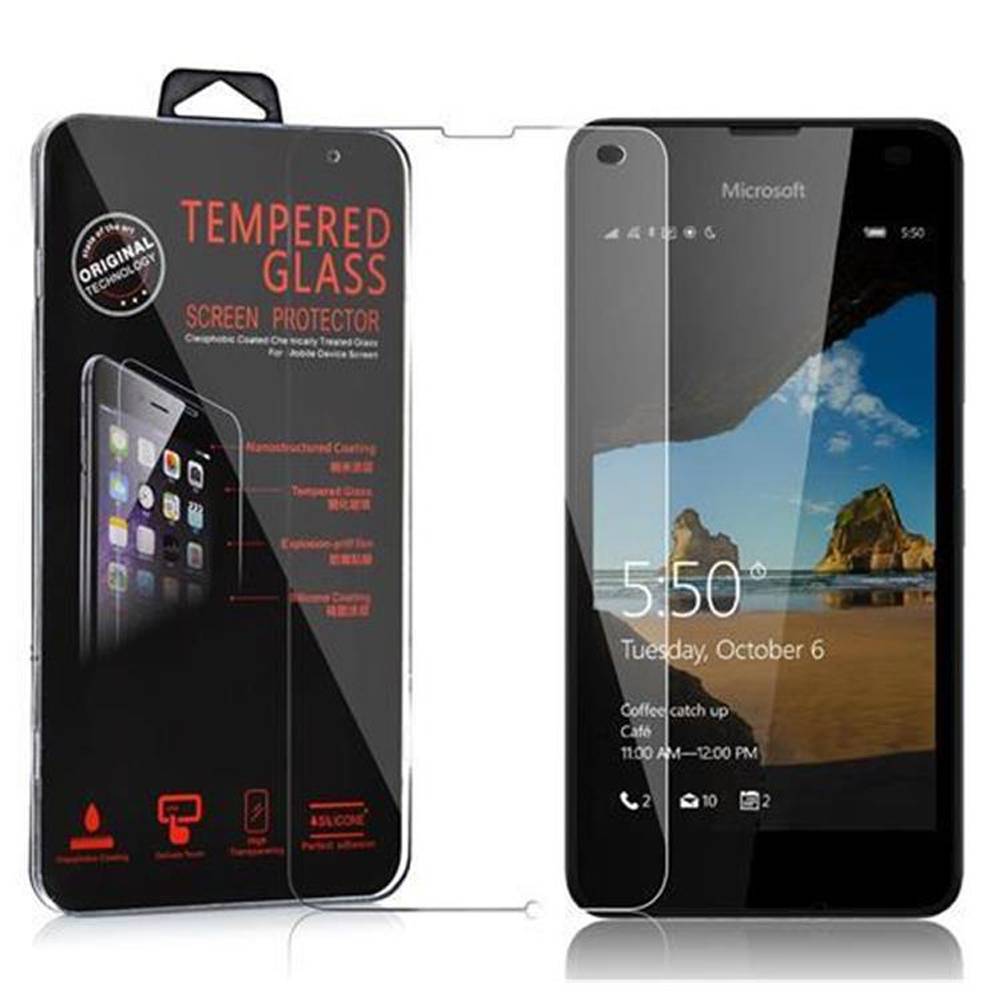Cadorabo Panzer Folie für Nokia Lumia 550 Schutzfolie in Transparent Gehärtetes Tempered Display-Schutzglas