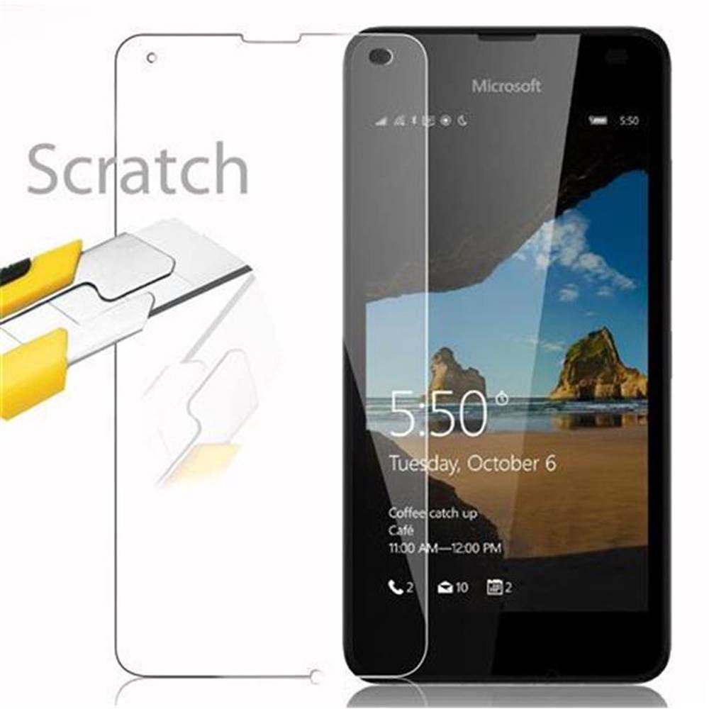 Cadorabo Panzer Folie für Nokia Lumia 550 Schutzfolie in Transparent Gehärtetes Tempered Display-Schutzglas