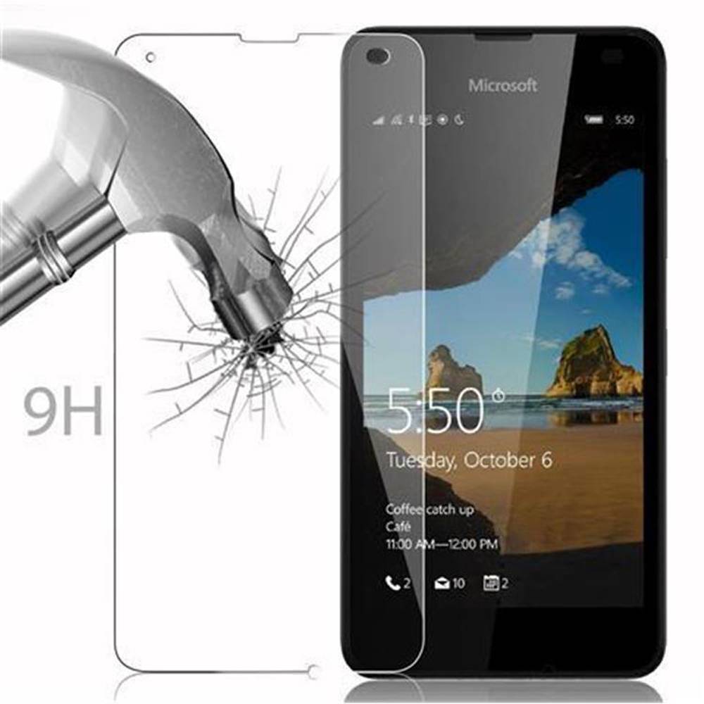 Cadorabo Panzer Folie für Nokia Lumia 550 Schutzfolie in Transparent Gehärtetes Tempered Display-Schutzglas