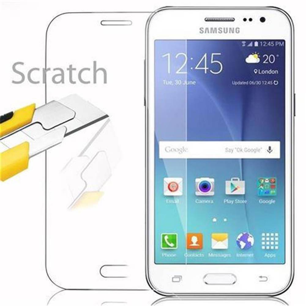 Cadorabo Panzer Folie für Samsung Galaxy J2 Schutzfolie in Transparent Gehärtetes Tempered Display-Schutzglas