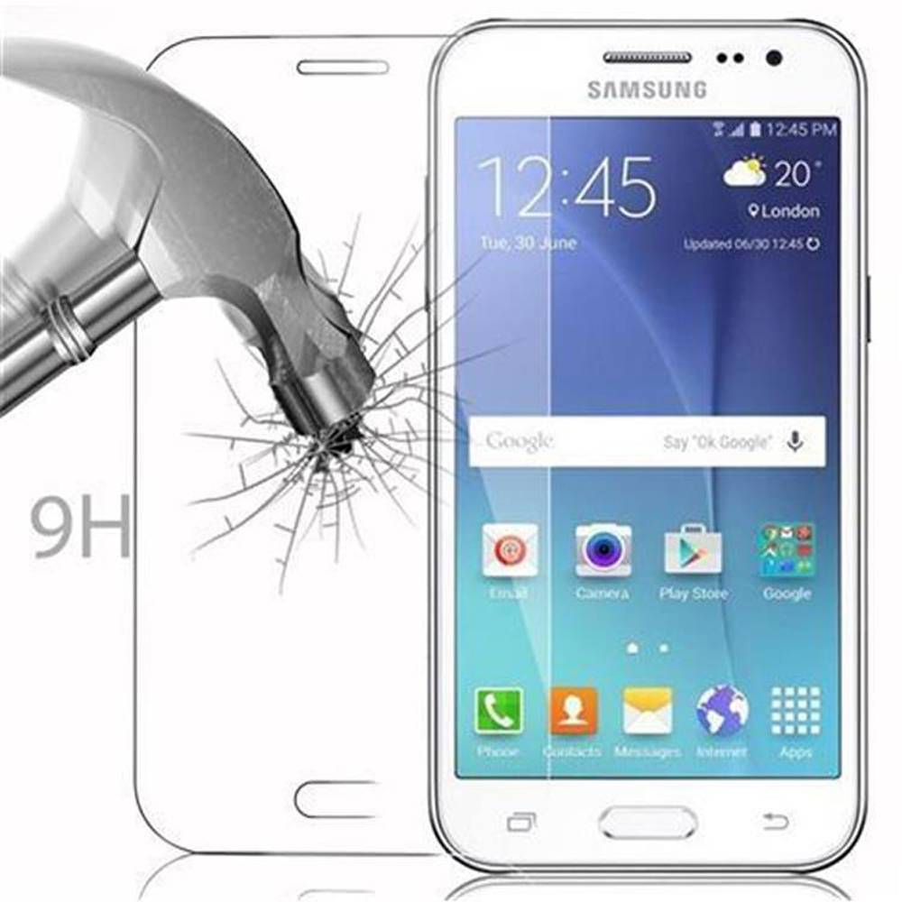 Cadorabo Panzer Folie für Samsung Galaxy J2 Schutzfolie in Transparent Gehärtetes Tempered Display-Schutzglas