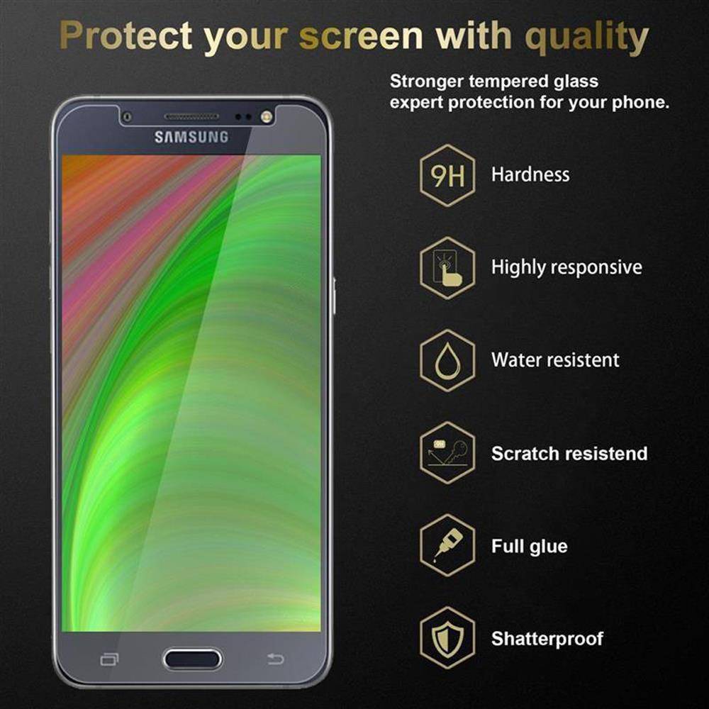 Cadorabo Panzer Folie für Samsung Galaxy J5 Schutzfolie in Transparent Gehärtetes Tempered Display-Schutzglas
