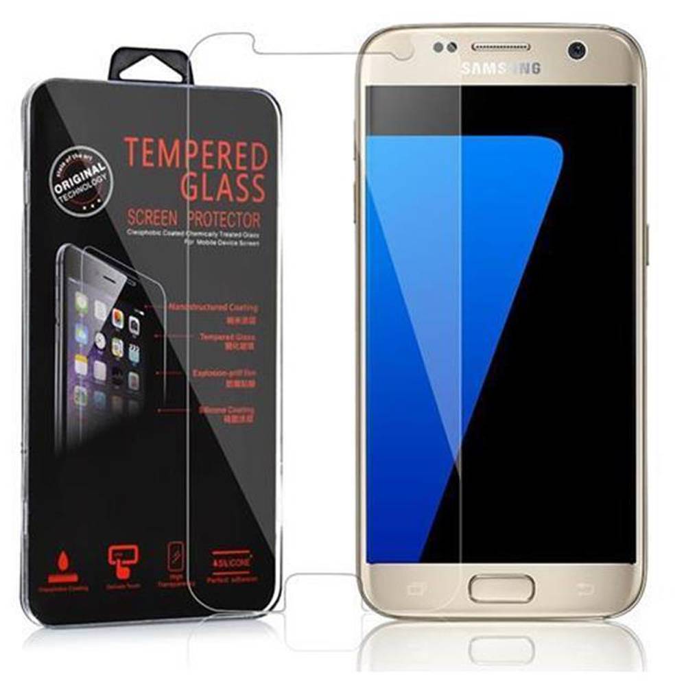 Cadorabo Panzer Folie für Samsung Galaxy S7 Schutzfolie in Transparent Gehärtetes Tempered Display-Schutzglas