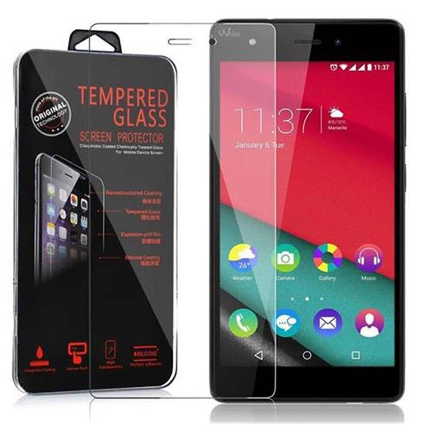 Cadorabo Panzer Folie für WIKO PULP 4G Schutzfolie in Transparent Gehärtetes Tempered Display-Schutzglas