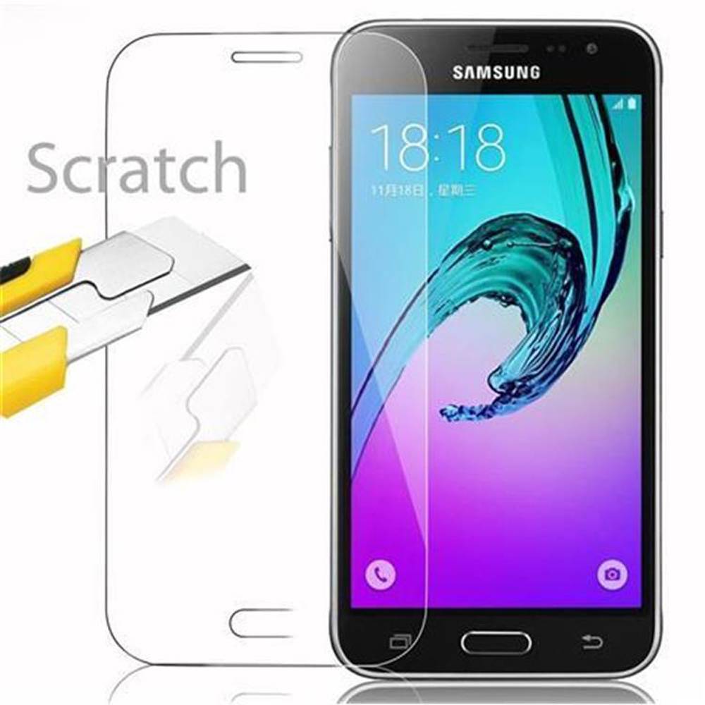 Cadorabo Panzer Folie für Samsung Galaxy J3 Schutzfolie in Transparent Gehärtetes Tempered Display-Schutzglas
