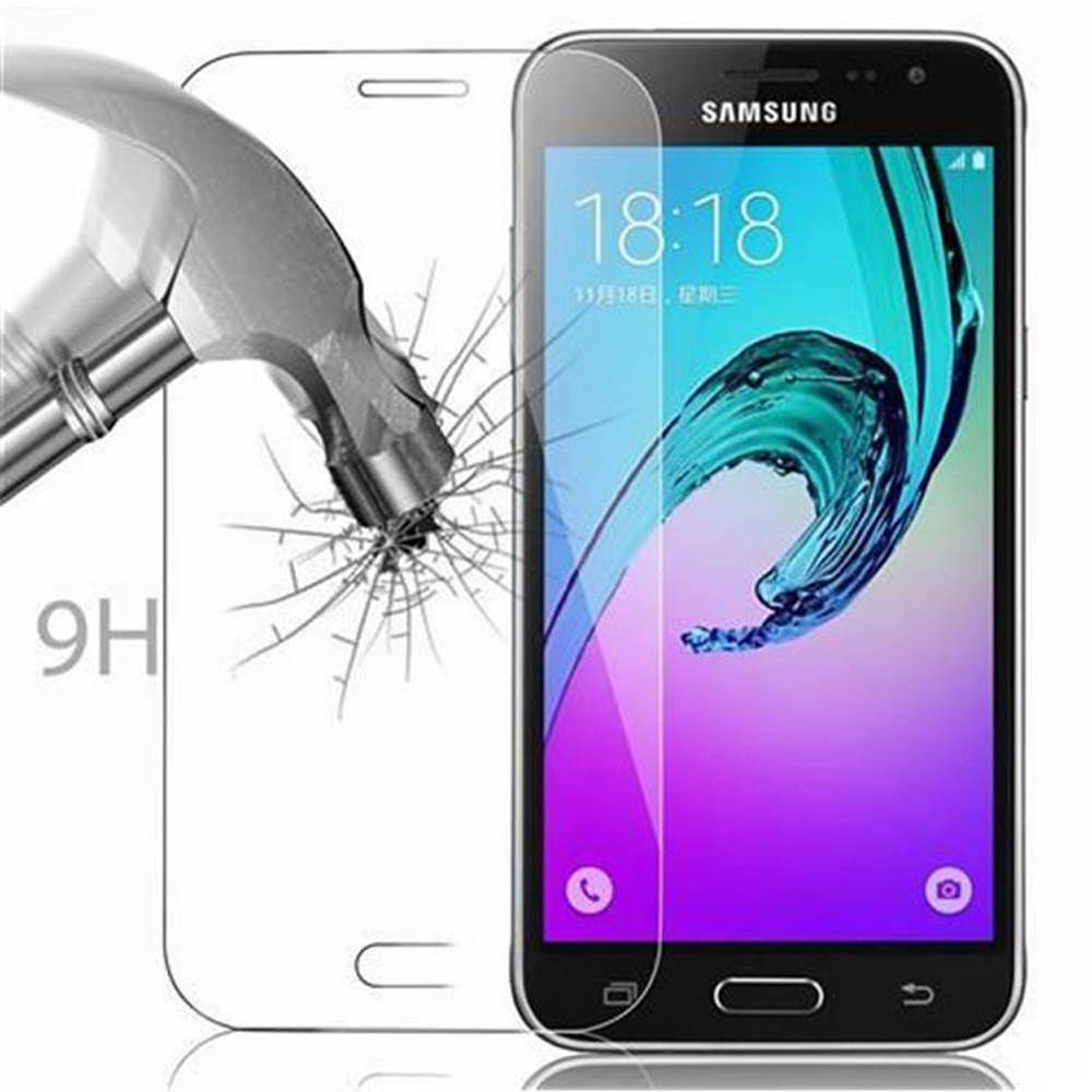 Cadorabo Panzer Folie für Samsung Galaxy J3 Schutzfolie in Transparent Gehärtetes Tempered Display-Schutzglas
