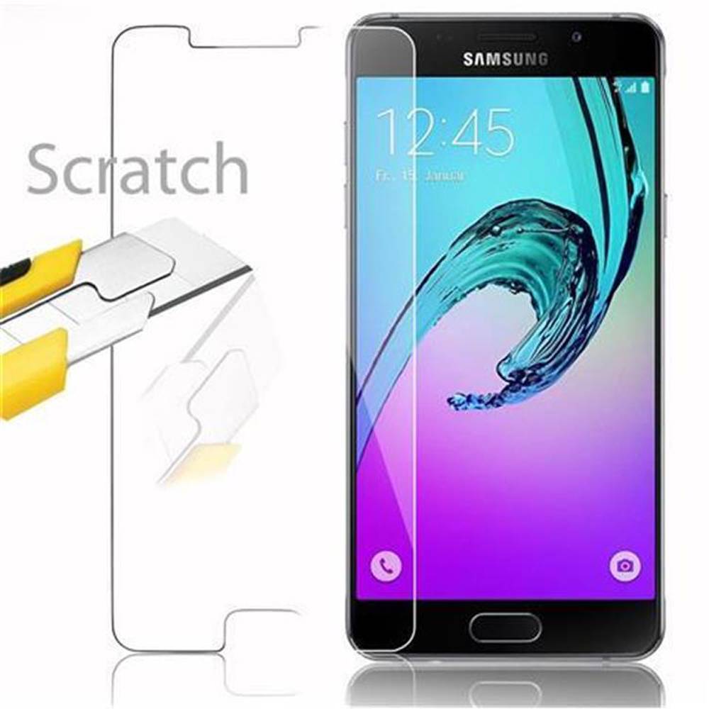 Cadorabo Panzer Folie für Samsung Galaxy A5 2016 Schutzfolie in Transparent Gehärtetes Tempered Display-Schutzglas