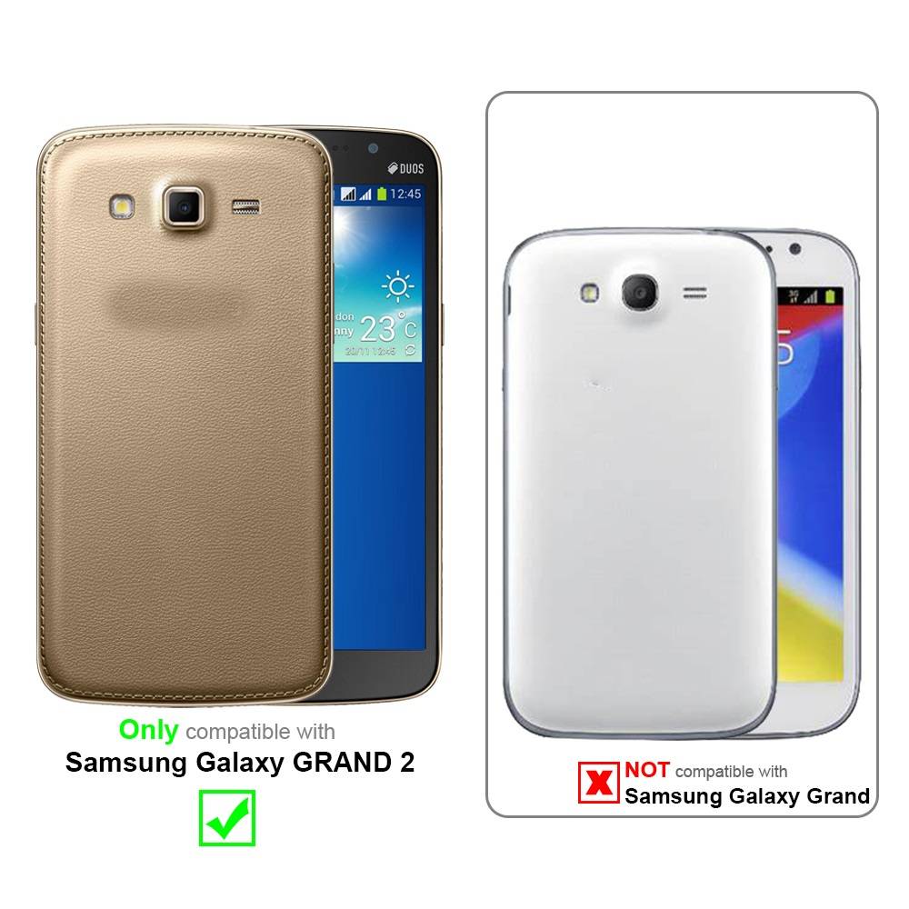 Cadorabo Panzer Folie für Samsung Galaxy GRAND 2 Schutzfolie in Transparent Gehärtetes Tempered Display-Schutzglas
