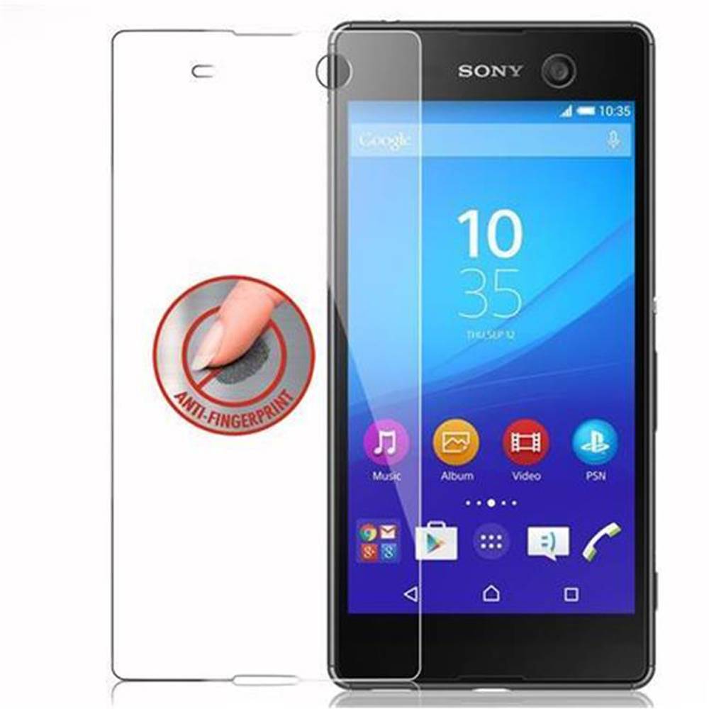 Cadorabo Panzer Folie für Sony Xperia M5 Schutzfolie in Transparent Gehärtetes Tempered Display-Schutzglas