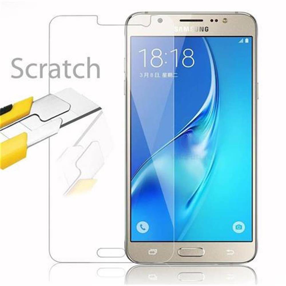 Cadorabo Panzer Folie für Samsung Galaxy J7 Schutzfolie in Transparent Gehärtetes Tempered Display-Schutzglas