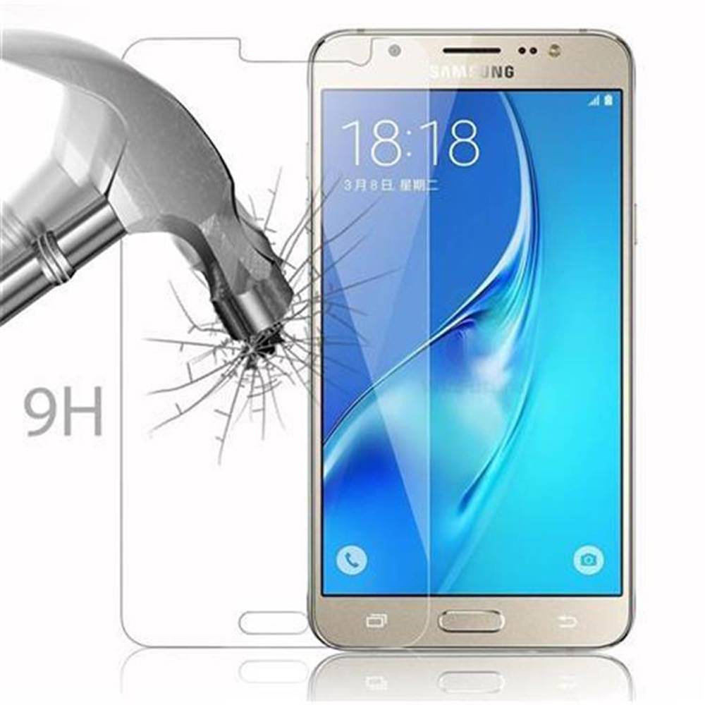 Cadorabo Panzer Folie für Samsung Galaxy J7 Schutzfolie in Transparent Gehärtetes Tempered Display-Schutzglas