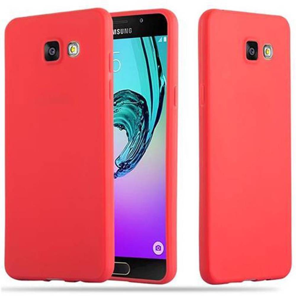 Cadorabo Hülle für Samsung Galaxy A5 2016 Schutzhülle in Rot Handyhülle TPU Silikon Etui Case Cover