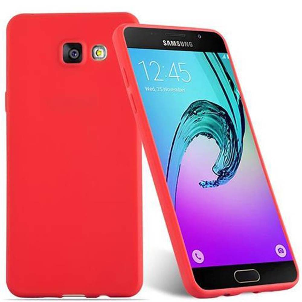 Cadorabo Hülle für Samsung Galaxy A5 2016 Schutzhülle in Rot Handyhülle TPU Silikon Etui Case Cover