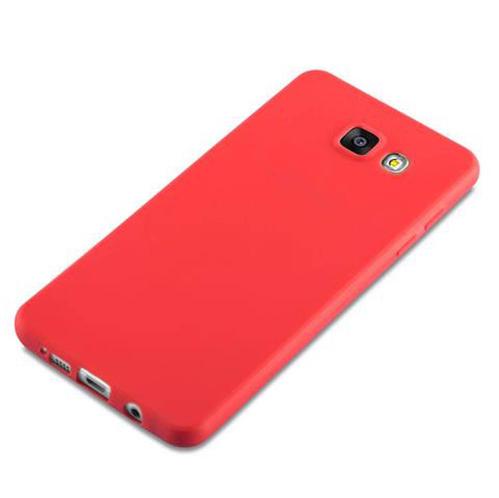 Cadorabo Hülle für Samsung Galaxy A5 2016 Schutzhülle in Rot Handyhülle TPU Silikon Etui Case Cover