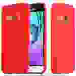 Cadorabo Hülle für Samsung Galaxy J1 2016 Schutzhülle in Rot Handyhülle TPU Silikon Etui Case Cover