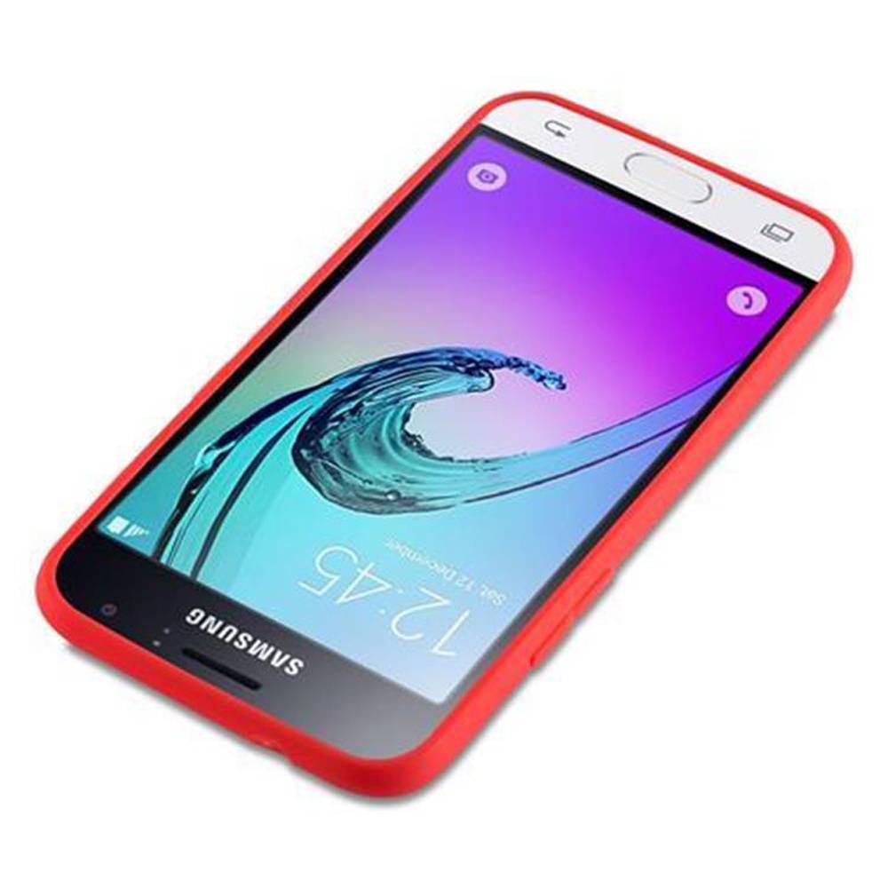 Cadorabo Hülle für Samsung Galaxy J1 2016 Schutzhülle in Rot Handyhülle TPU Silikon Etui Case Cover