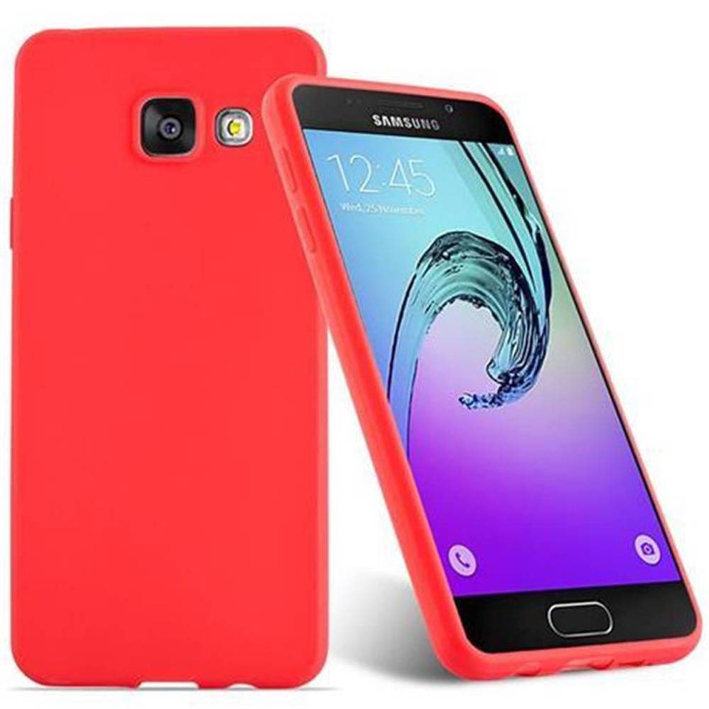 Cadorabo Hülle für Samsung Galaxy A3 2016 Schutzhülle in Rot Handyhülle TPU Silikon Etui Case Cover