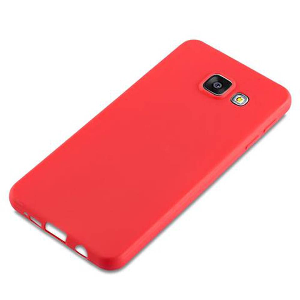 Cadorabo Hülle für Samsung Galaxy A3 2016 Schutzhülle in Rot Handyhülle TPU Silikon Etui Case Cover