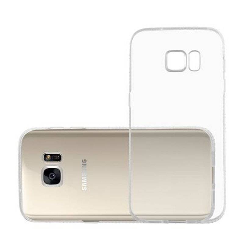 Cadorabo Hülle für Samsung Galaxy S7 - TRANSPARENT WEIß – aus TPU Silikon im Strass Design