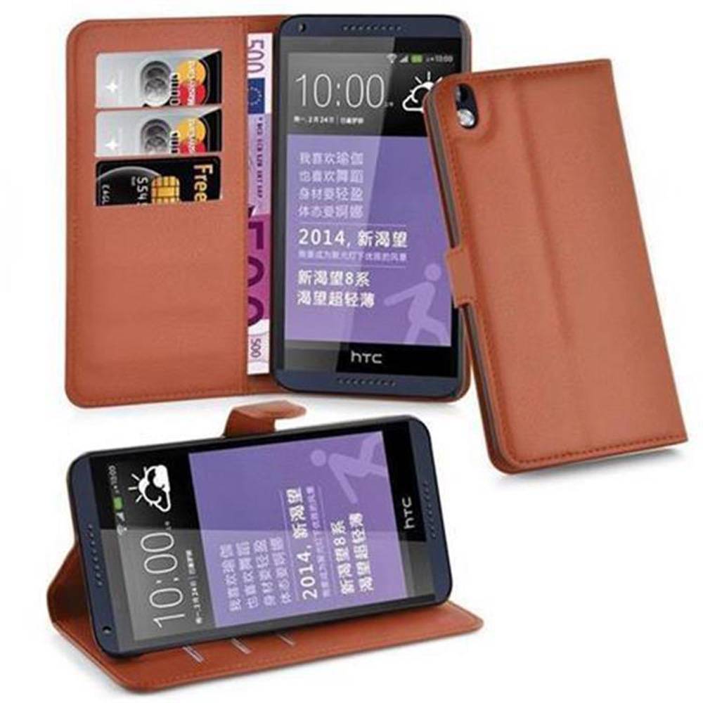 Cadorabo Hülle für HTC Desire 816 Schutz Hülle in Braun Handyhülle Etui Case Cover Magnetverschluss