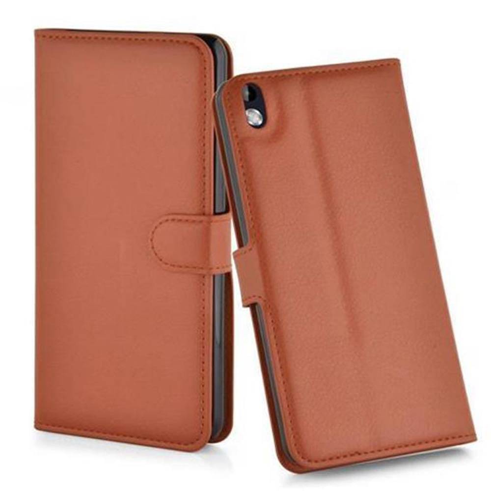 Cadorabo Hülle für HTC Desire 816 Schutz Hülle in Braun Handyhülle Etui Case Cover Magnetverschluss