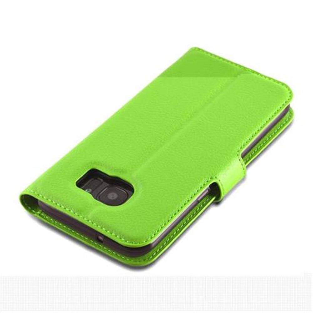 Cadorabo Hülle für Samsung Galaxy S7 EDGE Schutz Hülle in Grün Handyhülle Etui Case Cover Magnetverschluss