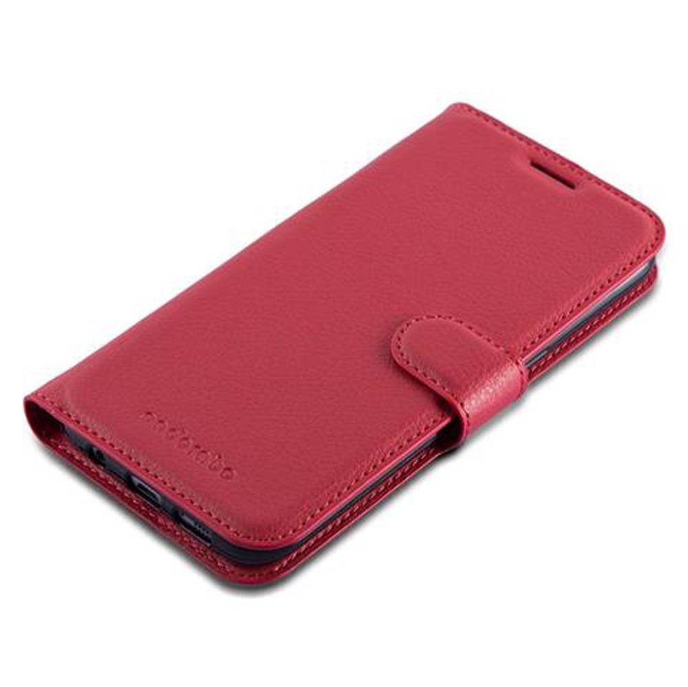 Cadorabo Hülle für Samsung Galaxy S7 EDGE Schutz Hülle in Rot Handyhülle Etui Case Cover Magnetverschluss