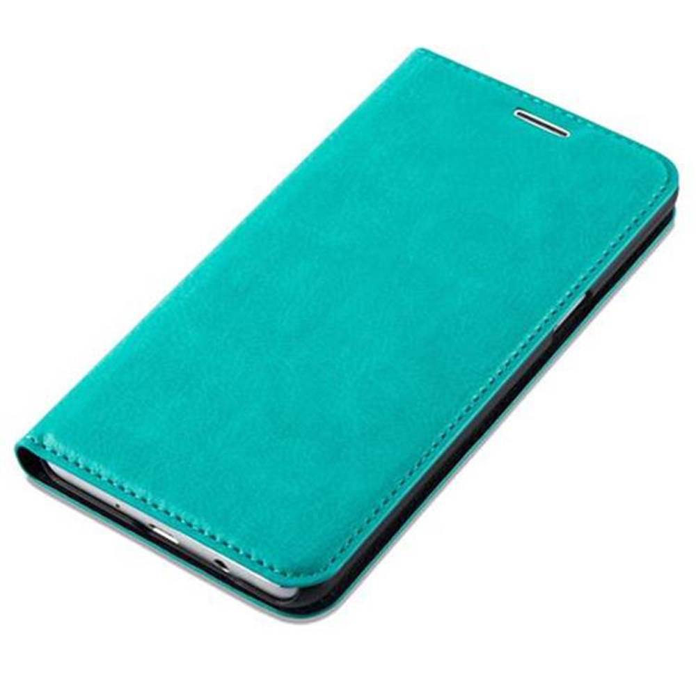 Cadorabo Hülle für Samsung Galaxy J5 2016 Schutz Hülle in Türkis Handyhülle Etui Case Cover Magnetverschluss