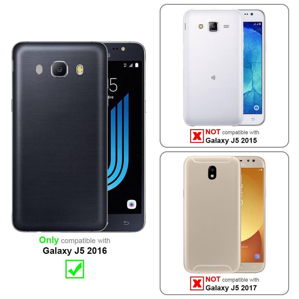 Cadorabo Hülle für Samsung Galaxy J5 2016 Schutz Hülle in Türkis Handyhülle Etui Case Cover Magnetverschluss