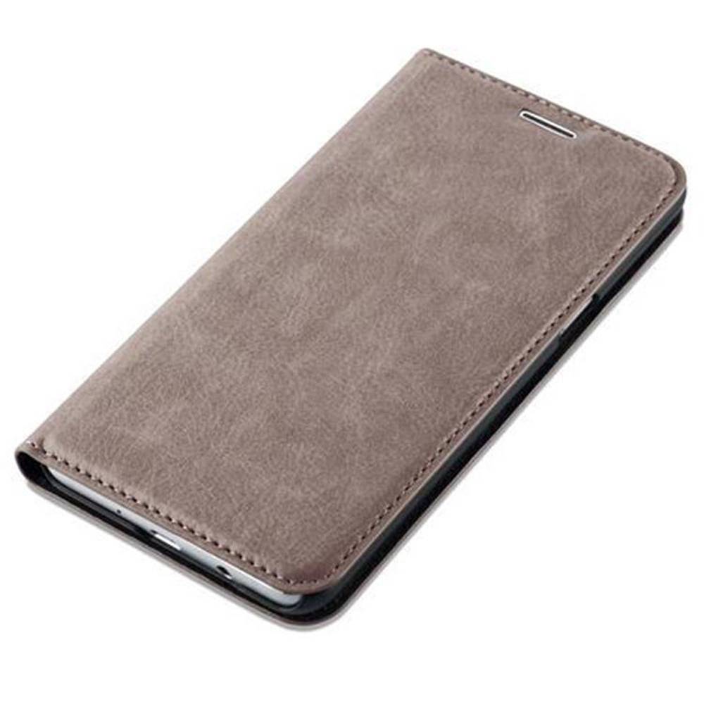 Cadorabo Hülle für Samsung Galaxy J5 2016 Schutz Hülle in Braun Handyhülle Etui Case Cover Magnetverschluss