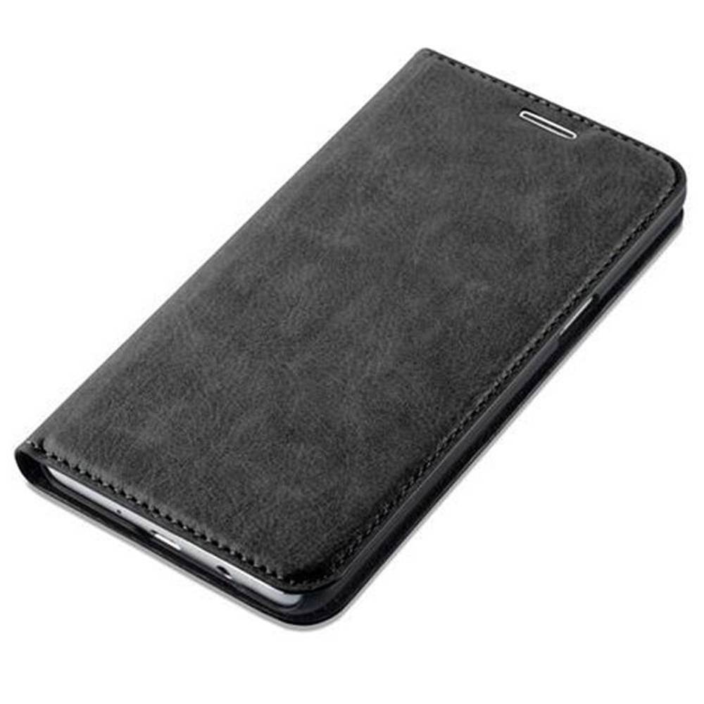 Cadorabo Hülle für Samsung Galaxy J5 2016 Schutz Hülle in Schwarz Handyhülle Etui Case Cover Magnetverschluss