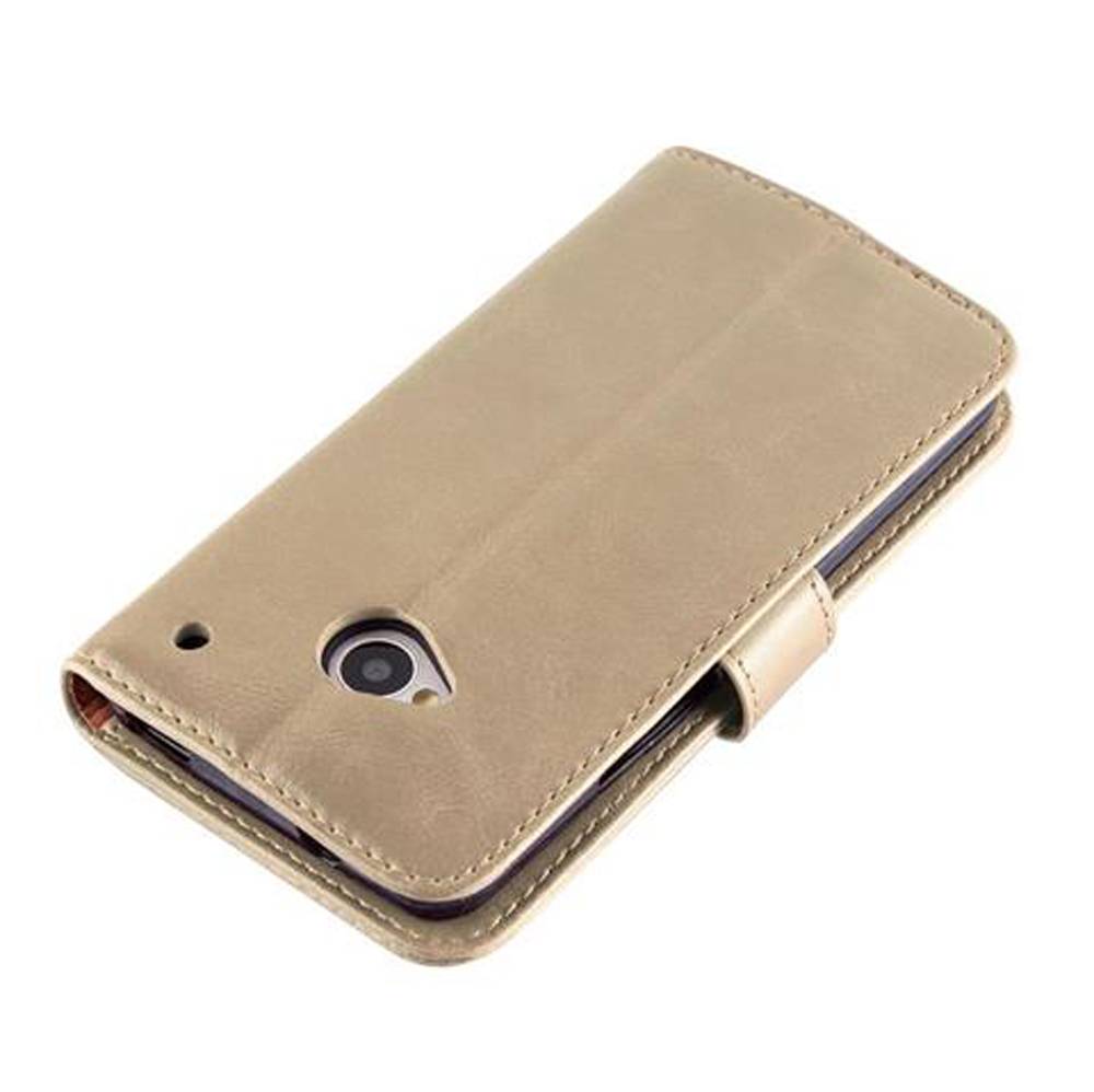 Cadorabo Hülle für HTC ONE M7 Schutzhülle in Braun Handyhülle Book Tasche Case Etui Luxury