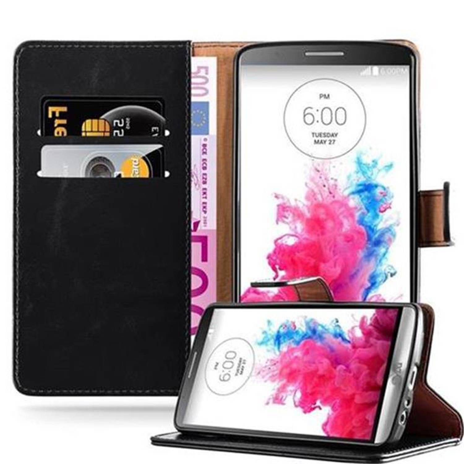 Cadorabo Hülle für LG G3 Schutzhülle in Schwarz Handyhülle Book Tasche Case Etui Luxury