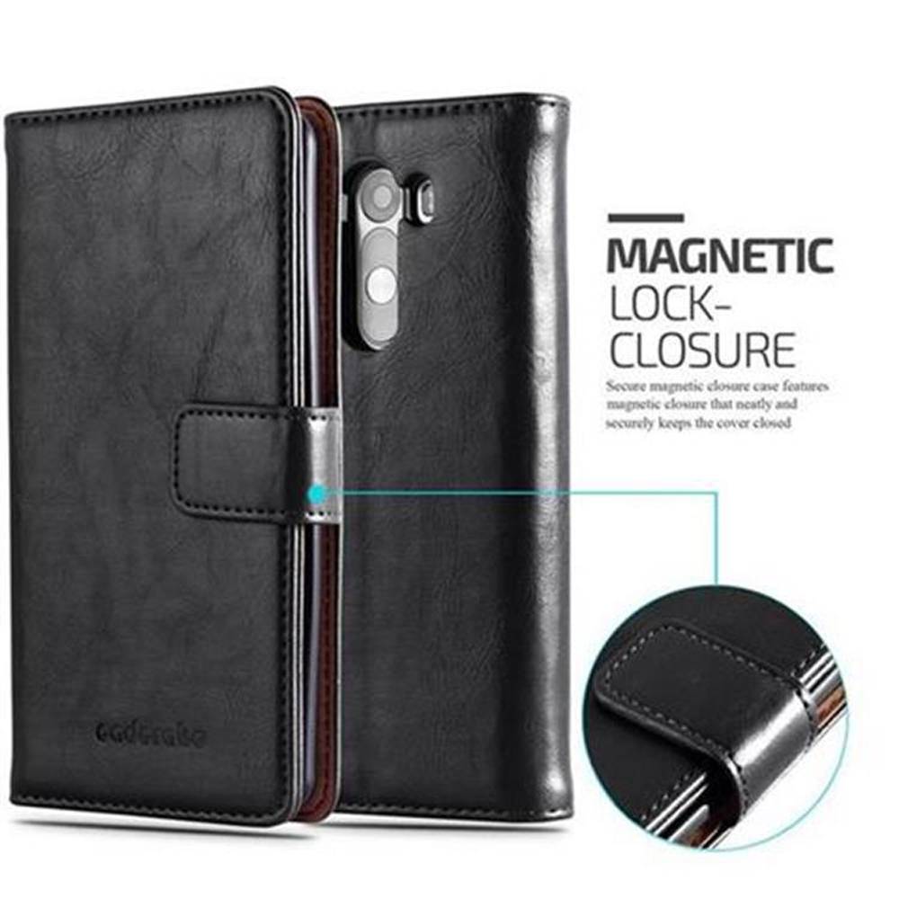 Cadorabo Hülle für LG G3 Schutzhülle in Schwarz Handyhülle Book Tasche Case Etui Luxury