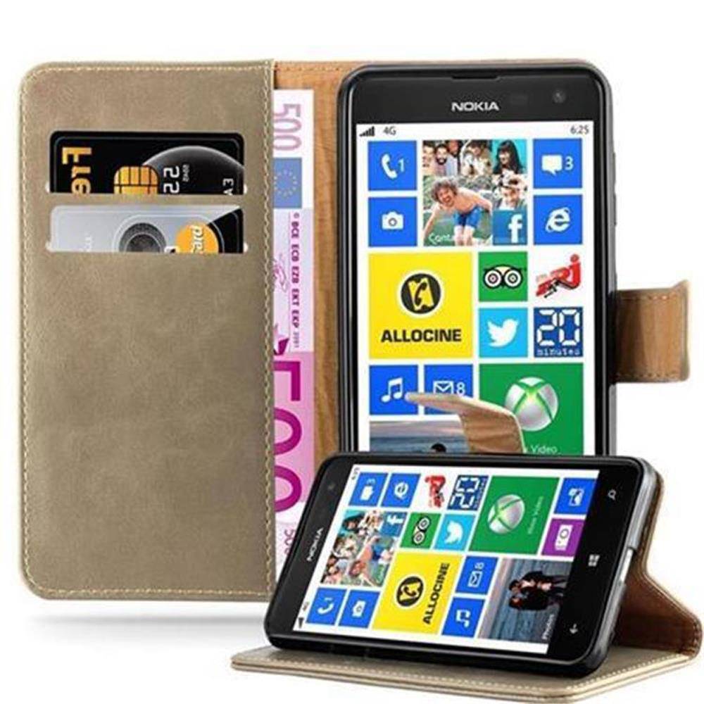 Cadorabo Hülle für Nokia Lumia 625 Schutzhülle in Braun Handyhülle Book Tasche Case Etui Luxury