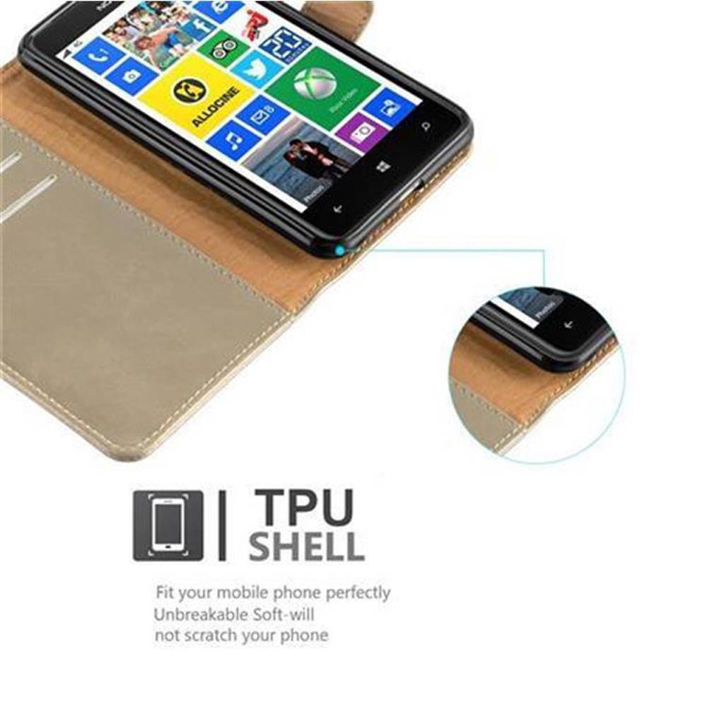 Cadorabo Hülle für Nokia Lumia 625 Schutzhülle in Braun Handyhülle Book Tasche Case Etui Luxury
