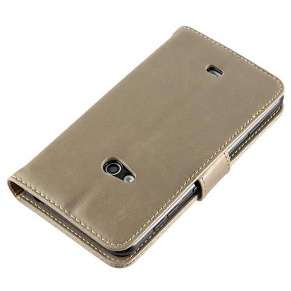 Cadorabo Hülle für Nokia Lumia 625 Schutzhülle in Braun Handyhülle Book Tasche Case Etui Luxury