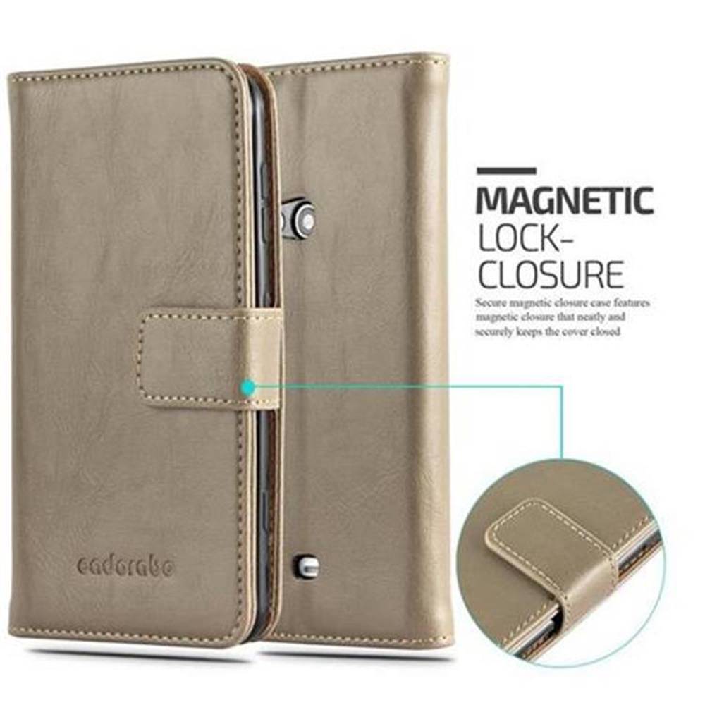 Cadorabo Hülle für Nokia Lumia 625 Schutzhülle in Braun Handyhülle Book Tasche Case Etui Luxury
