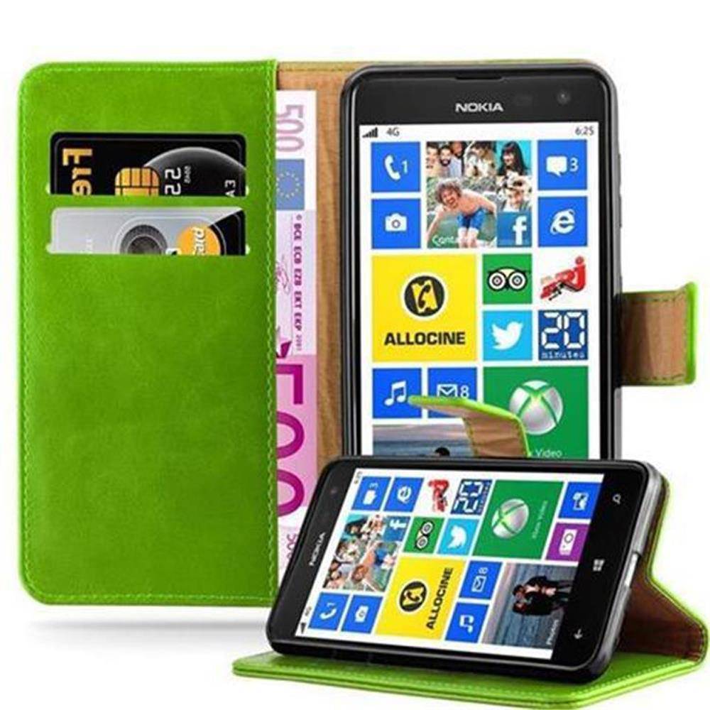 Cadorabo Hülle für Nokia Lumia 625 Schutzhülle in Grün Handyhülle Book Tasche Case Etui Luxury